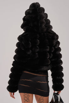 POPCORN FAUX FUR IN BLACK