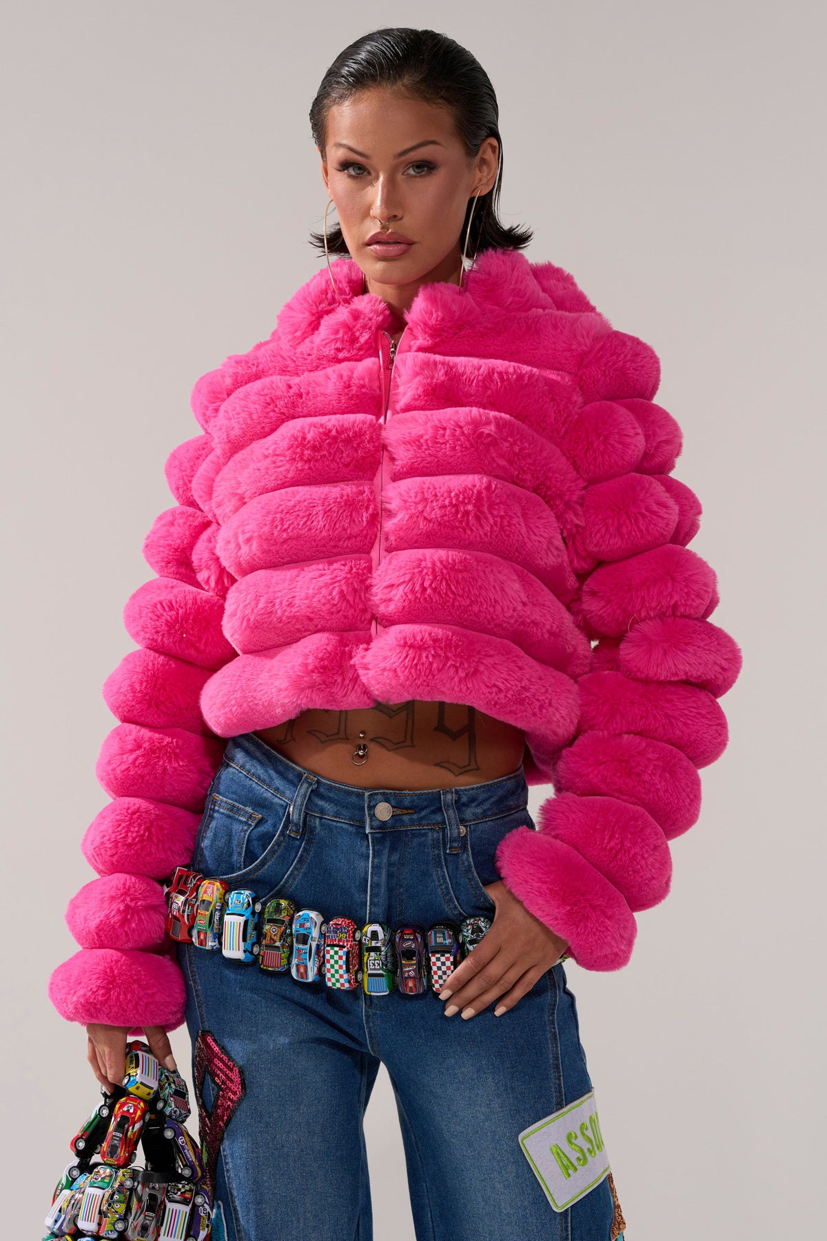 POPCORN FAUX FUR IN PINK