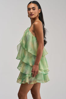 SHINE BRIGHTER BABY MINI DRESS IN GREEN