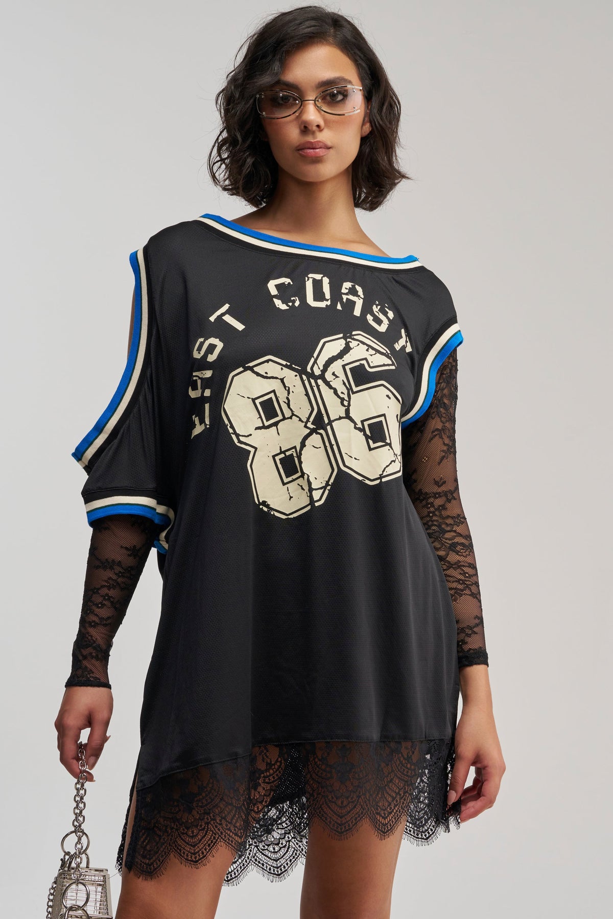 PUT ME IN COACH LACE MINI JERSEY DRESS