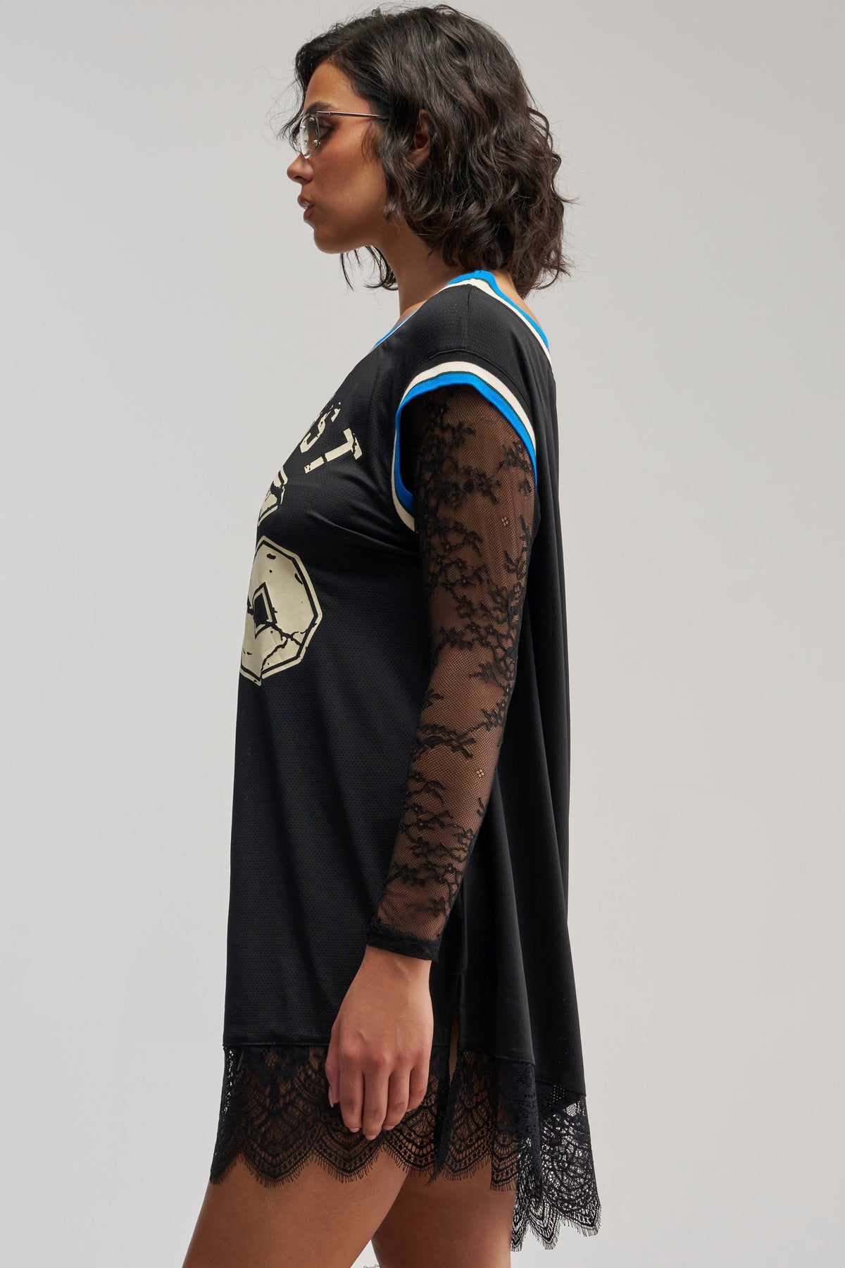 PUT ME IN COACH LACE MINI JERSEY DRESS