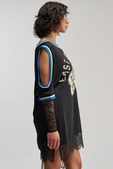 PUT ME IN COACH LACE MINI JERSEY DRESS