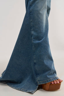 SHAKE IT OFF DENIM PANT WITH SKIRT ATTACHED