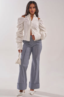 CRAZY IN LOVE WHITE BUTTON DOWN BLOUSE