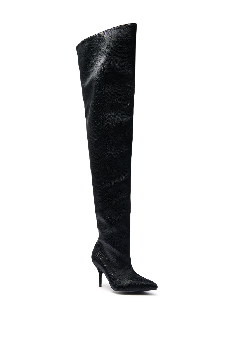 Sisoras AZALEA WANG HALINA BLACK SNAKE THIGH HIGH BOOT