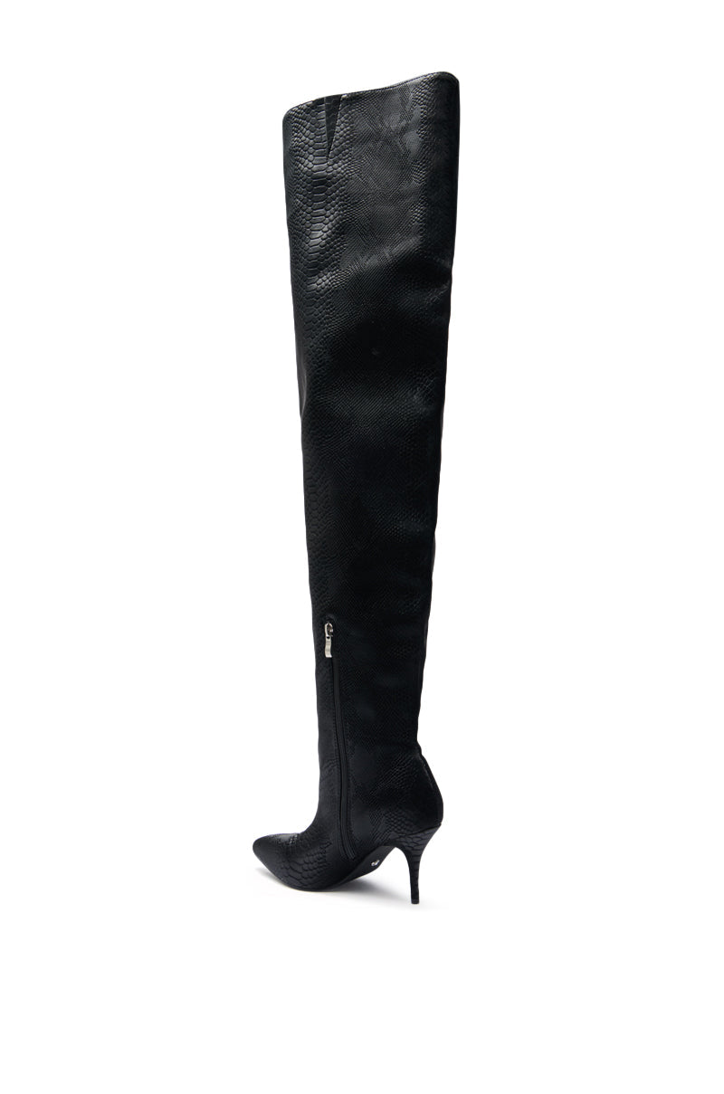 Sisoras AZALEA WANG HALINA BLACK SNAKE THIGH HIGH BOOT