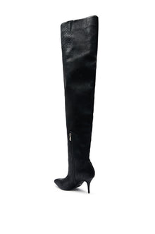Sisoras AZALEA WANG HALINA BLACK SNAKE THIGH HIGH BOOT