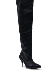 Sisoras AZALEA WANG HALINA BLACK SNAKE THIGH HIGH BOOT