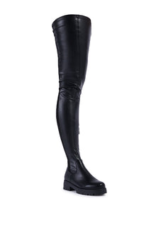 Sisoras AZALEA WANG HAYDEE BLACK OVER THE KNEE SUEDE AND PU BOOT