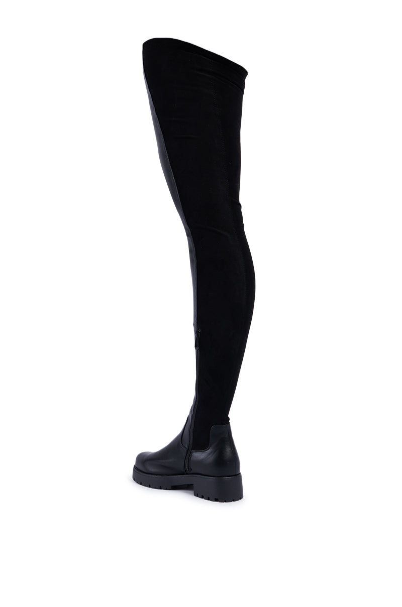 Sisoras AZALEA WANG HAYDEE BLACK OVER THE KNEE SUEDE AND PU BOOT