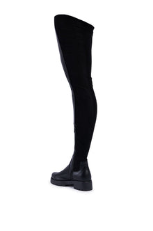 Sisoras AZALEA WANG HAYDEE BLACK OVER THE KNEE SUEDE AND PU BOOT