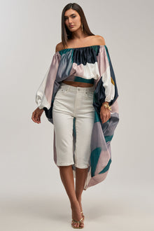 BE WITH ME BLOUSE IN GREEN MULTI