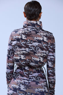 CAMO CHEETAH PRINT PUFFER VEST