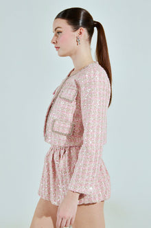 ALINNA EMBELLISHED TWEED BLAZER