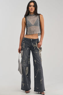 Sisoras THE BEST ONE YET RELAXED FIT BLING DENIM JEANS