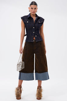 FALL VIBES VELVET BERMUDA SHORT
