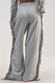 Sisoras PLAYING CARDS WIDE LEG JOGGER IN HEATHER GREY