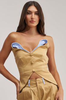 TOP TIER POPLIN TRIM CORSET