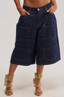 POCKETS ALL OVER DENIM CULOTTE