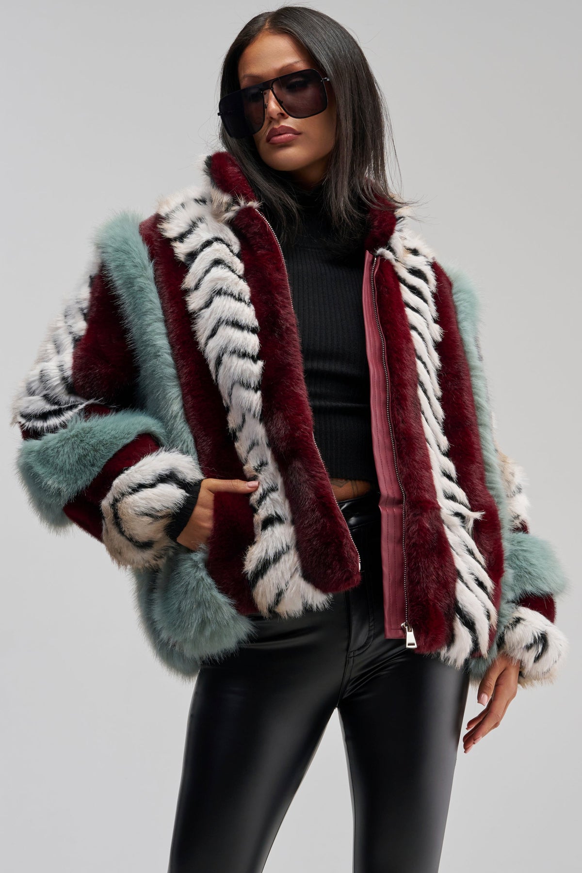 HAVE IT ALL PANELED FUR COAT