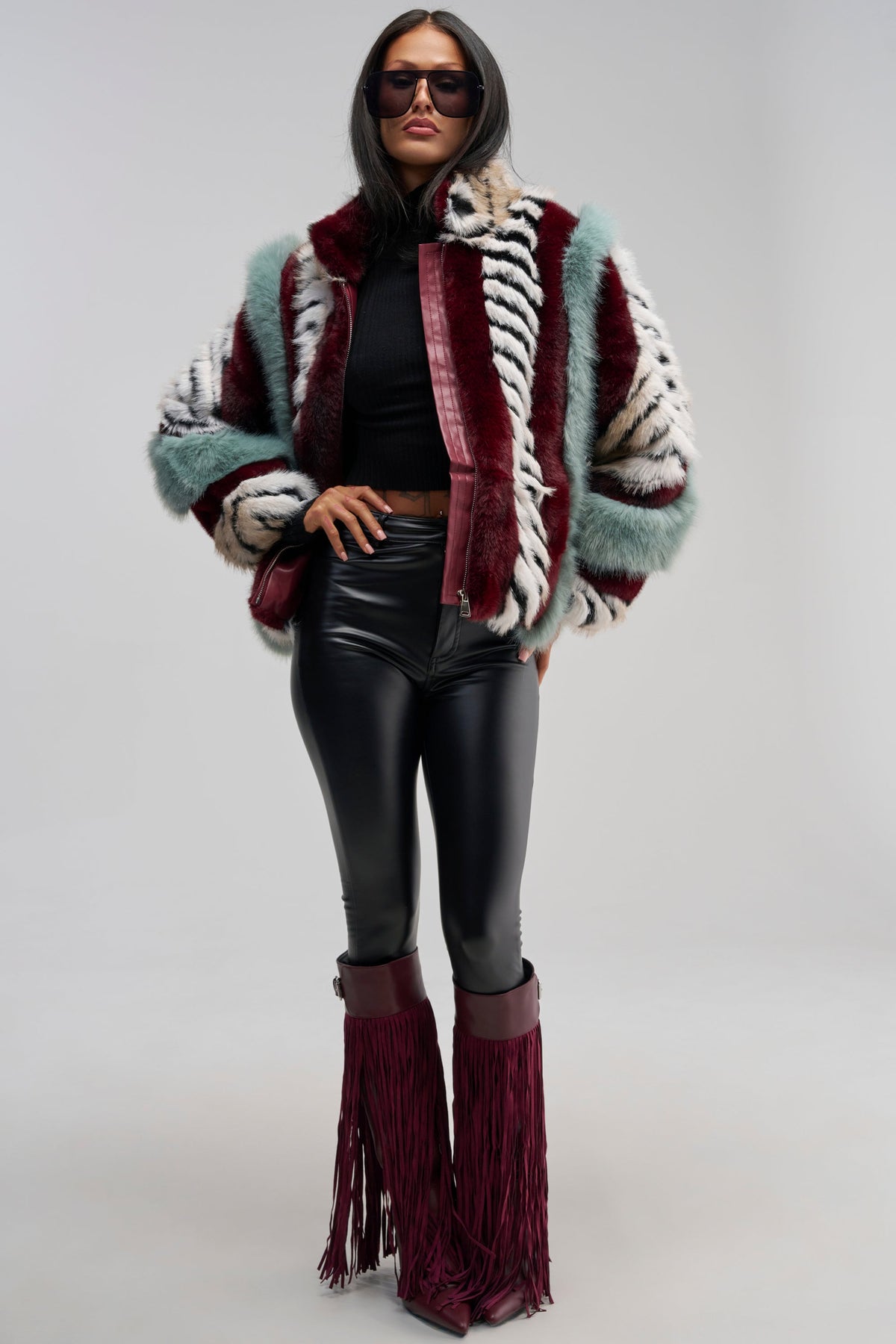 HAVE IT ALL PANELED FUR COAT