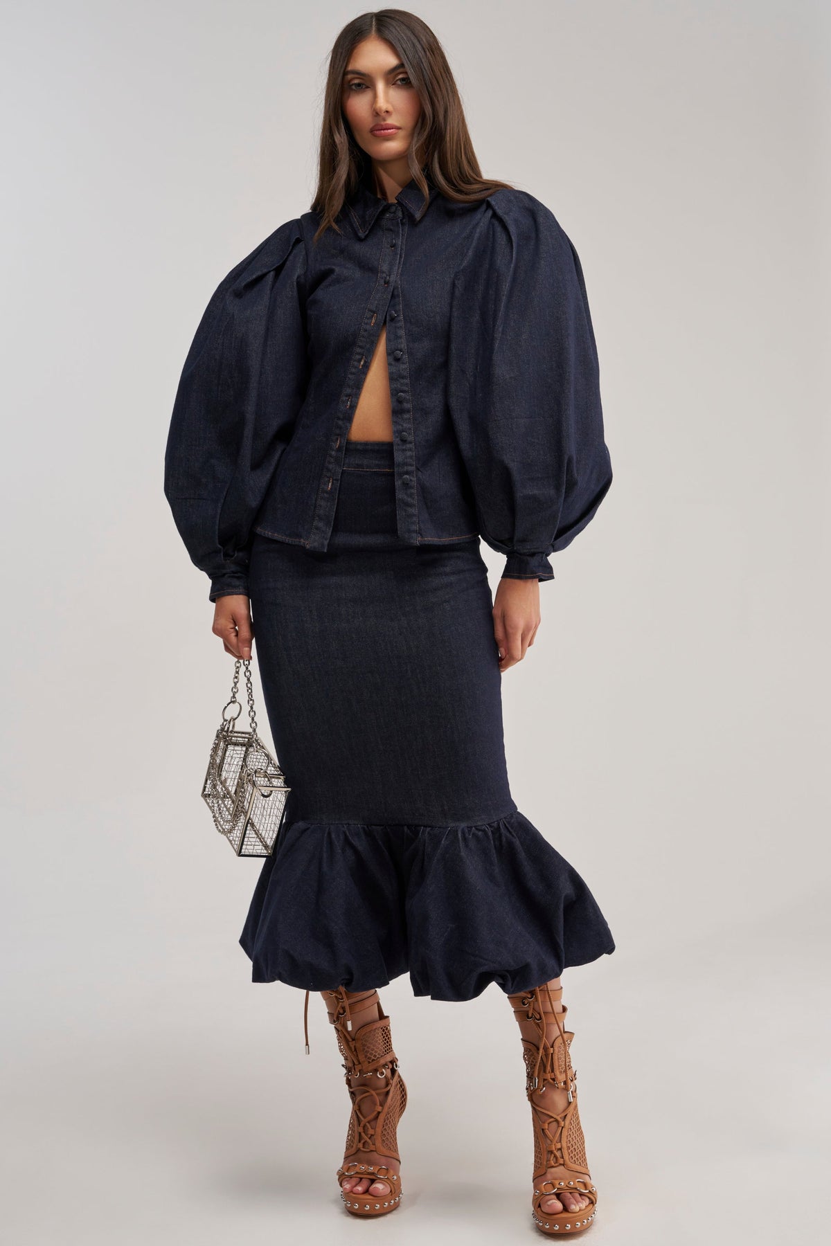 LET'S CHANGE IT UP DENIM BLOUSE