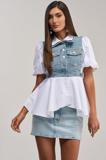HOPELESS ROMANTIC DENIM BLOUSE