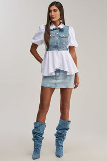 HOPELESS ROMANTIC DENIM BLOUSE