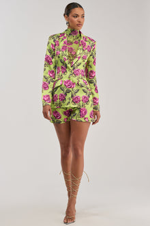 DOZEN ROSES MESH TOP IN CHARTREUSE