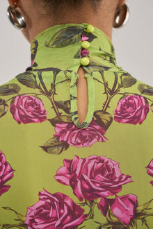 DOZEN ROSES MESH TOP IN CHARTREUSE