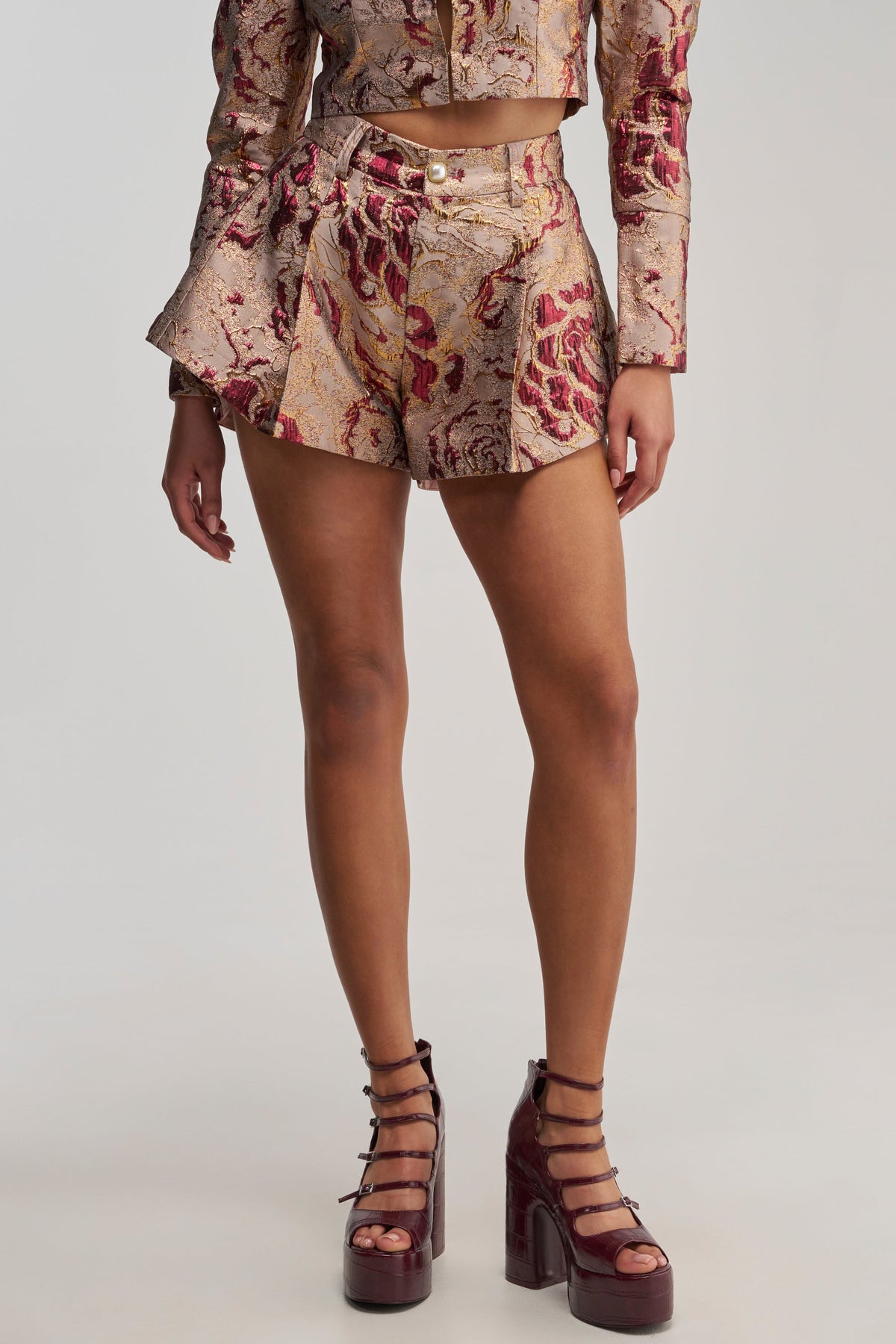 PENNY BROCADE SHORT IN BRONZE