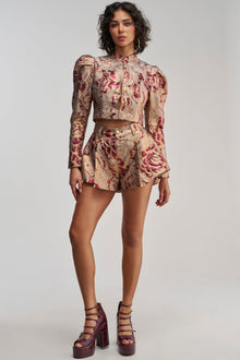 PENNY BROCADE SHORT IN BRONZE