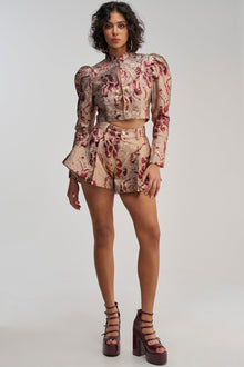 PENNY BROCADE SHORT IN BRONZE