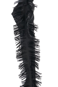 AZALEA WANG KATRICE BLACK STILETTO WESTERN FRINGE CHAP BOOT