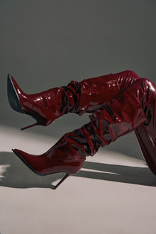 Sisoras AZALEA WANG MITICA BURGUNDY PATENT SLOUCH BOOT