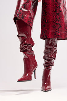 Sisoras AZALEA WANG MITICA BURGUNDY PATENT SLOUCH BOOT