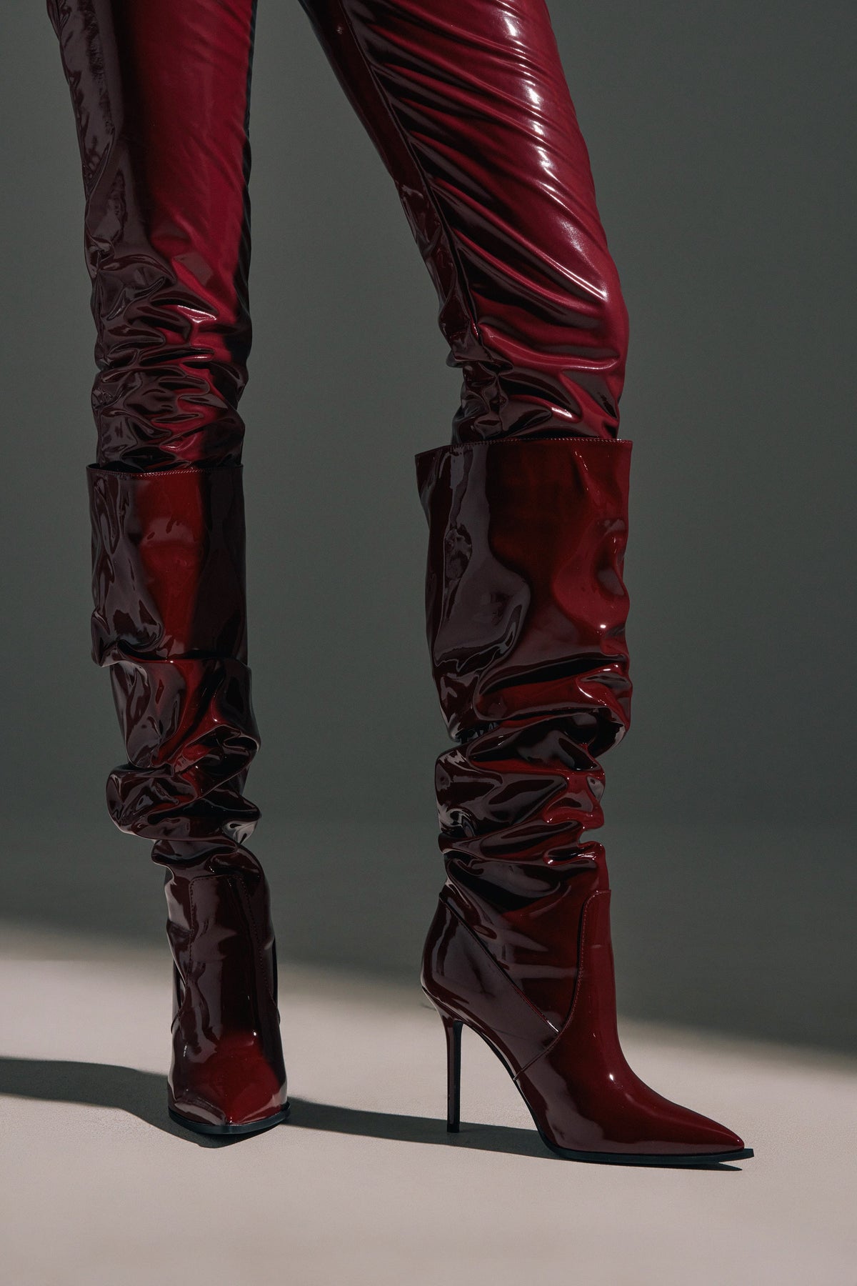 Sisoras AZALEA WANG MITICA BURGUNDY PATENT SLOUCH BOOT