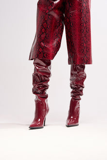 Sisoras AZALEA WANG MITICA BURGUNDY PATENT SLOUCH BOOT