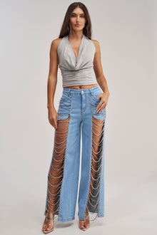 FIRST CLASS COWL HALTER TOP