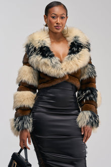 PORTIA CROPPED FAUX FUR JACKET