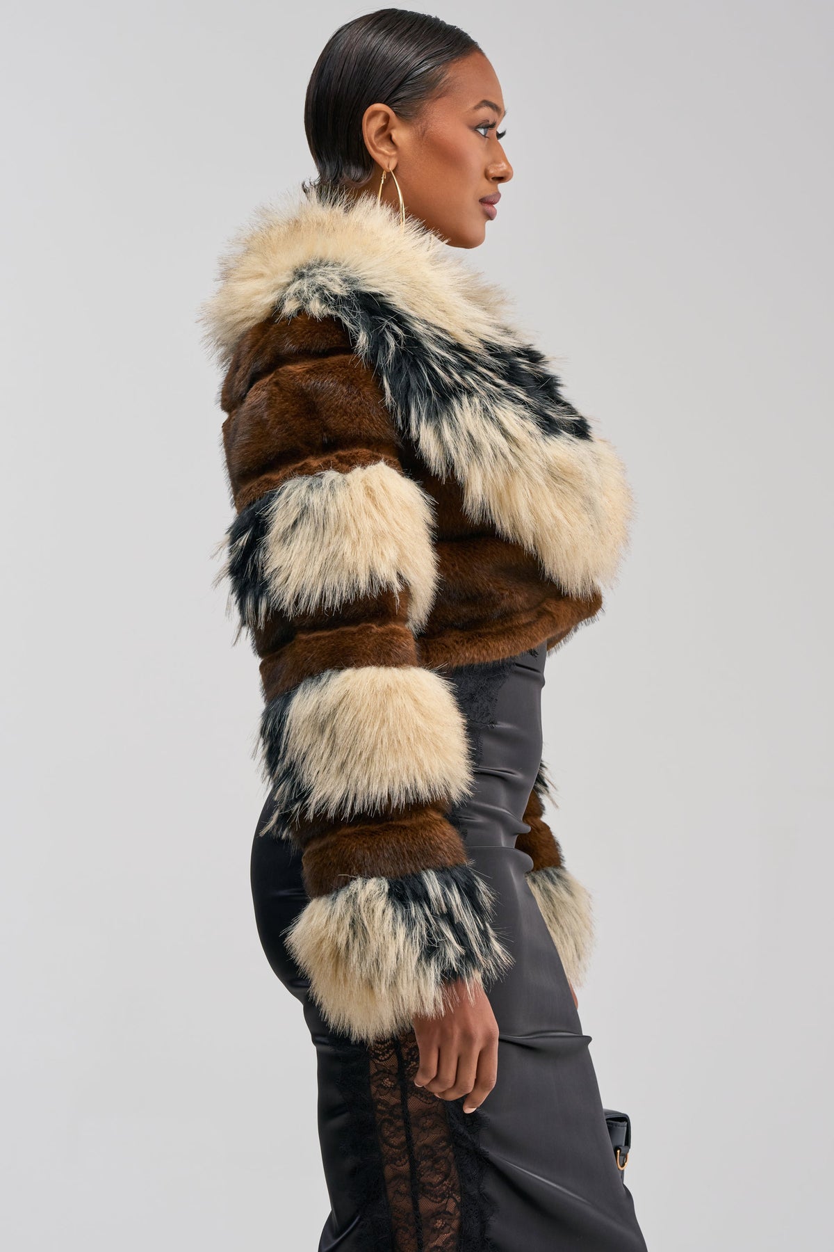 PORTIA CROPPED FAUX FUR JACKET