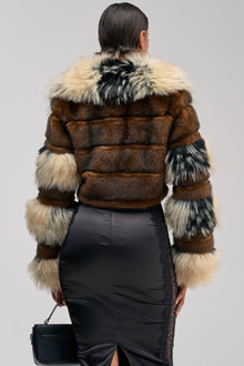 PORTIA CROPPED FAUX FUR JACKET