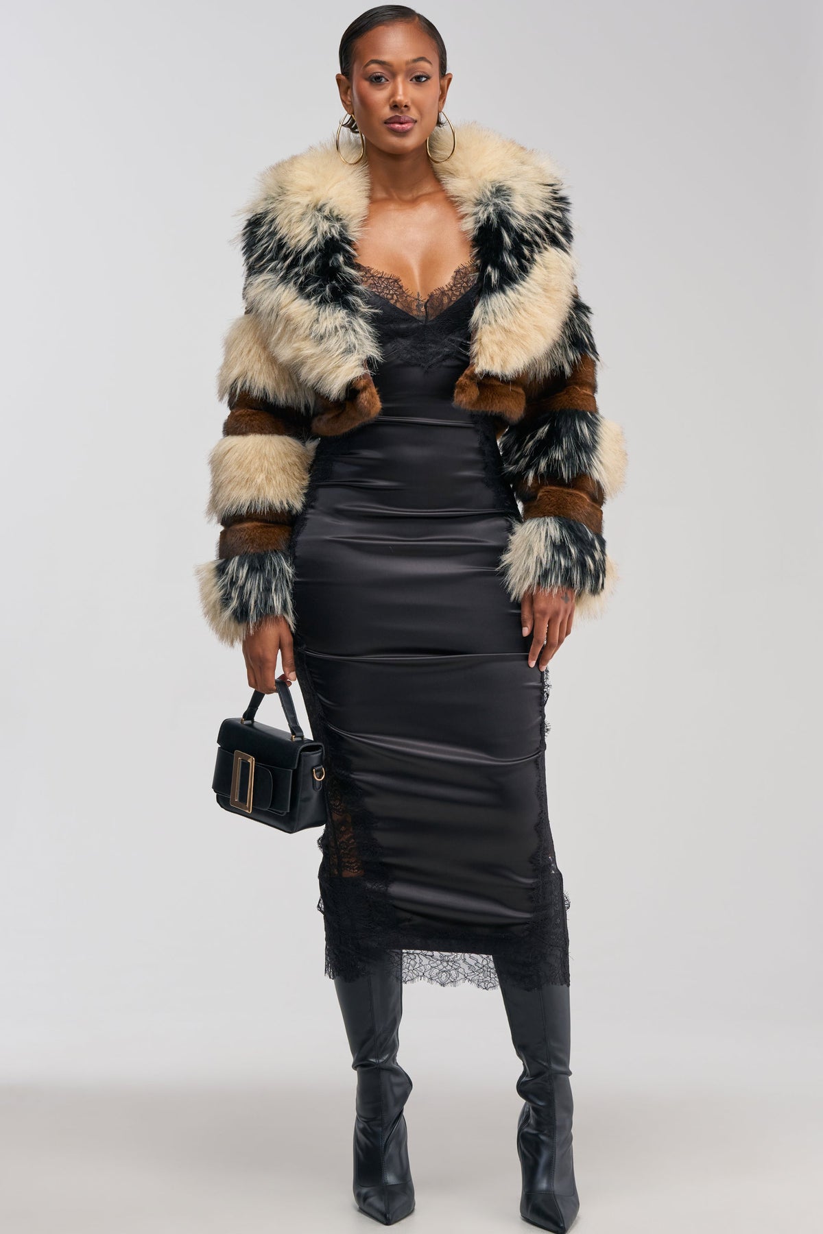 PORTIA CROPPED FAUX FUR JACKET