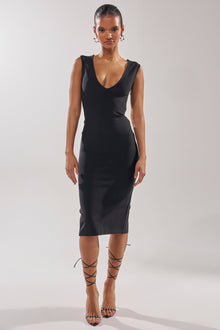 MIDNIGHT LACES CORSET MIDI DRESS
