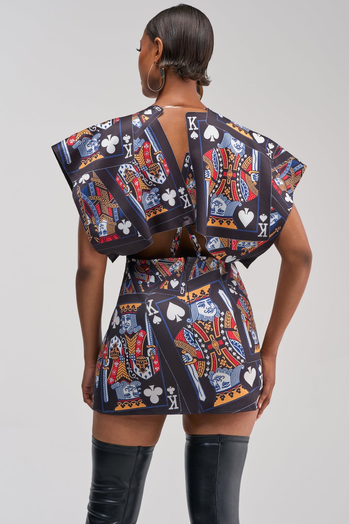 HOUSE OF CARDS MINI DRESS IN BLACK MULTI