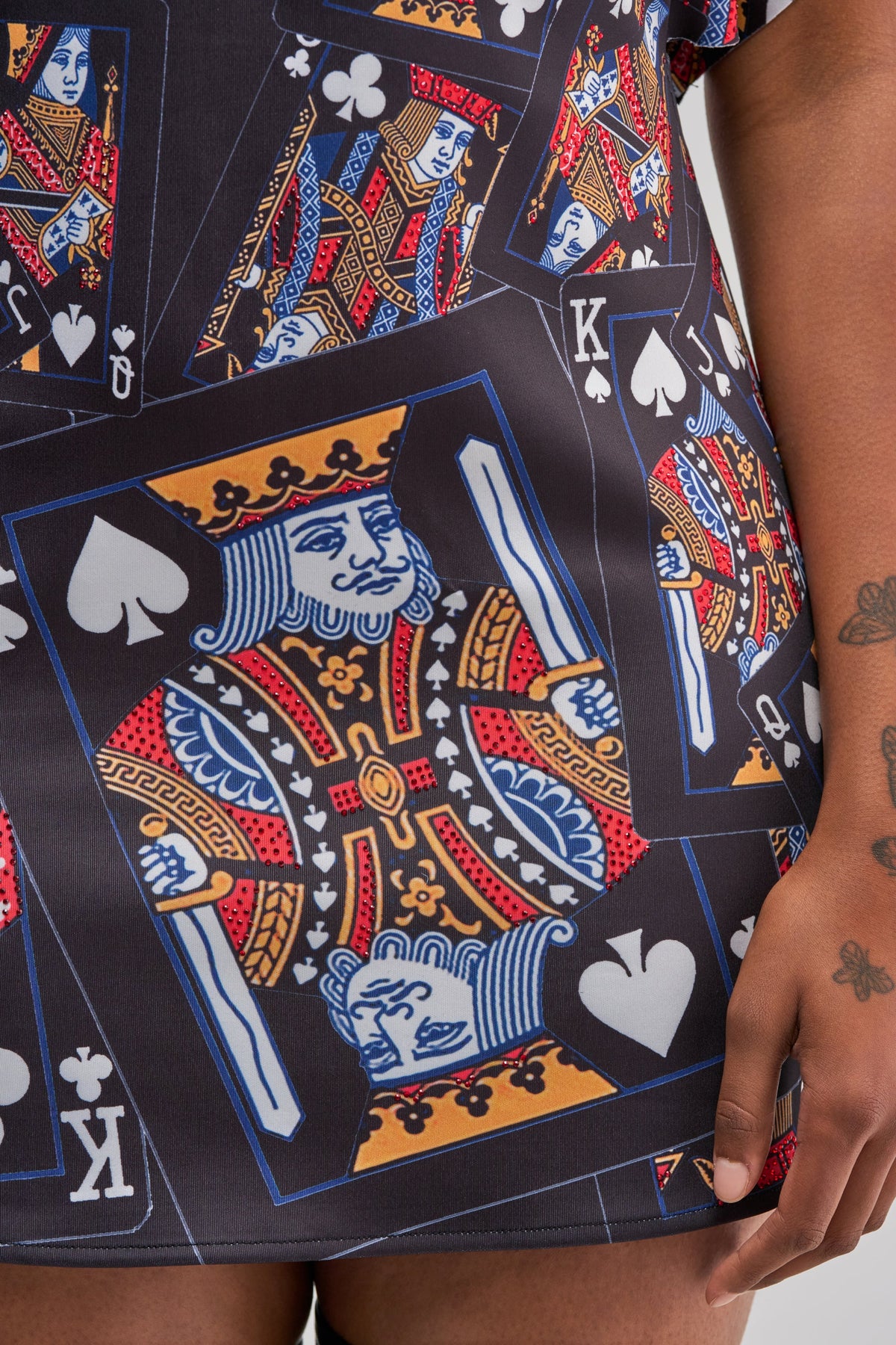 HOUSE OF CARDS MINI DRESS IN BLACK MULTI