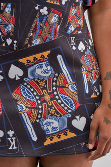 HOUSE OF CARDS MINI DRESS IN BLACK MULTI