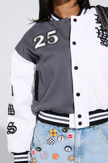 NOT YOUR BABE EMBROIDERED BOMBER