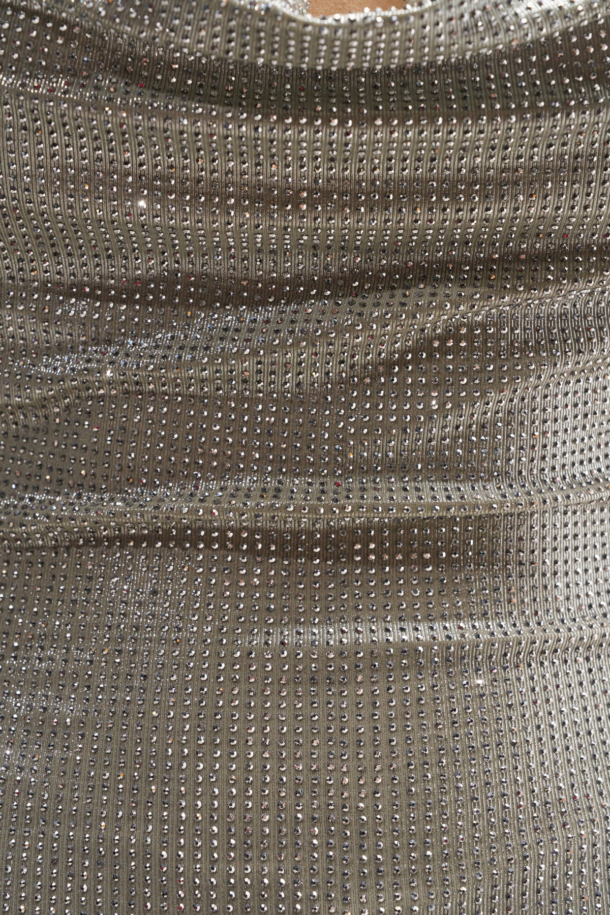 Sisoras POPPIN' BOTTLES RHINESTONE MAXI DRESS IN SILVER