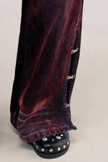 MIDNIGHT MERLOT VELVET DENIM PANTS